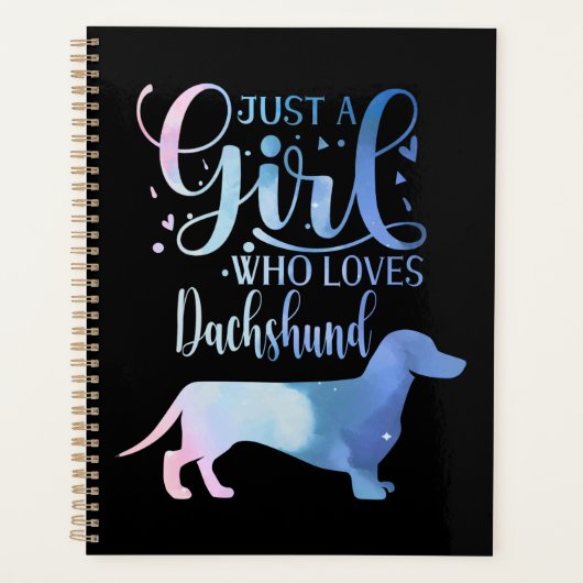 Just A Girl Who Loves Dachshund Dog Lover Female Planner (Voorkant)