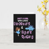 Just A Girl Who Loves Dinosaurs And Figure Skating Kaart (Gele Bloem)