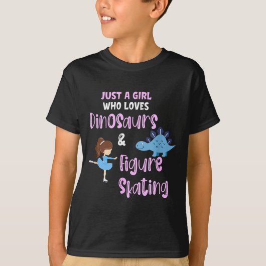 Just A Girl Who Loves Dinosaurs And Figure Skating T-shirt (Voorkant)