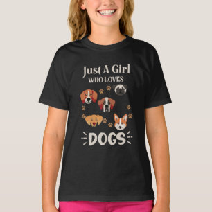 Just-a-Girl-Who-Loves-Dogs-Dog-Lover T-shirt