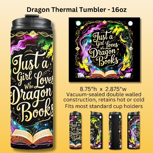 Just A Girl Who Loves Dragon Books  Thermosbeker