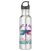 Just a Girl Who Loves Dragonflies Waterfles (Voorkant)