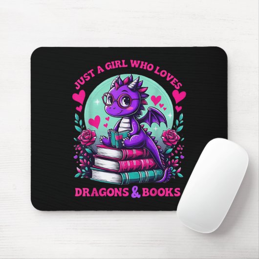 Just A Girl Who Loves Dragons And Books Dragon Rea Muismat (Met muis)