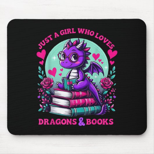 Just A Girl Who Loves Dragons And Books Dragon Rea Muismat (Voorkant)