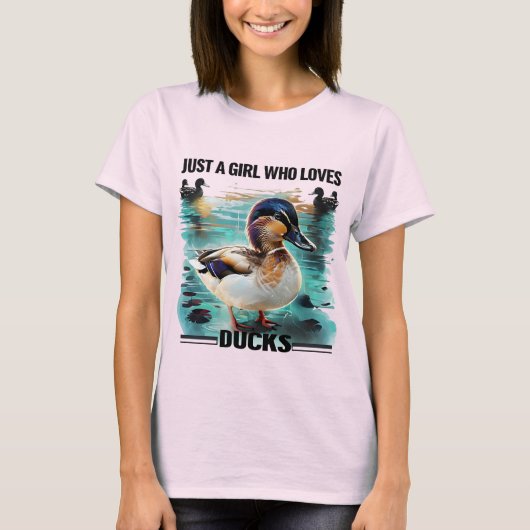 Just a Girl Who Loves Ducks - Duck Lover - T-shirt (Voorkant)