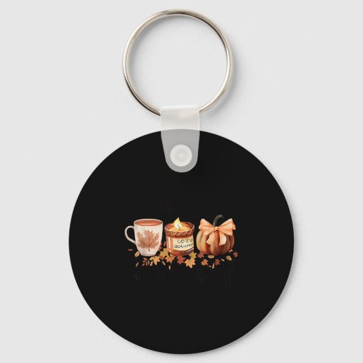 Just A Girl Who Loves Fall Pumpkin Cozy Autumn  Sleutelhanger (Voorkant)