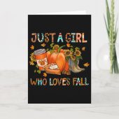 Just A Girl Who Loves Fall Pumpkin Cozy Thanksgivi Kaart (Voorkant)
