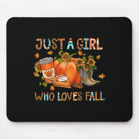Just A Girl Who Loves Fall Pumpkin Cozy Thanksgivi Muismat (Voorkant)