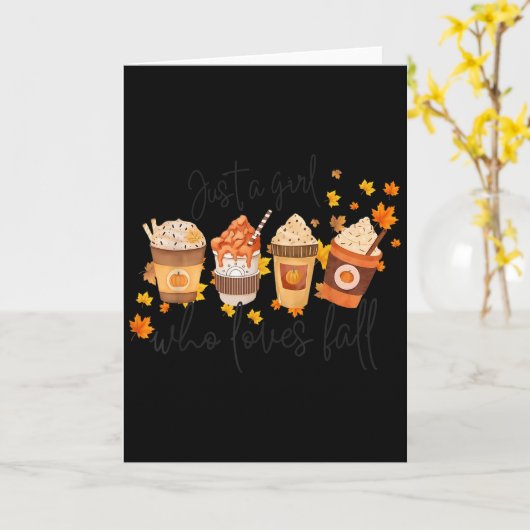 Just A Girl Who Loves Fall Pumpkin Football Cozy A Kaart (Gele Bloem)