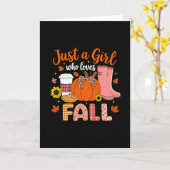 Just A Girl Who Loves Fall Pumpkin Spice Autumn Th Kaart (Gele Bloem)