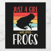 Just A Girl Who Loves Frog Wijn Etiket (Enkel label)