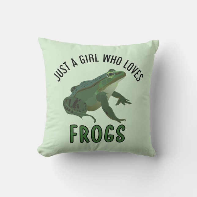 Just a girl who loves frogs Frog lover gifts Kussen (Voorkant)
