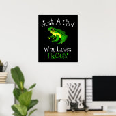 Just A Girl Who Loves Frogs Funny Frog Lover Poster (Thuiskantoor)