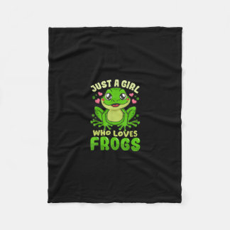 Just A Girl Who Loves Frogs | Funny Frog Lovers Fleece Deken