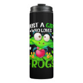 Just A Girl Who Loves Frogs Kids Girls Frog Thermosbeker (Voorkant)