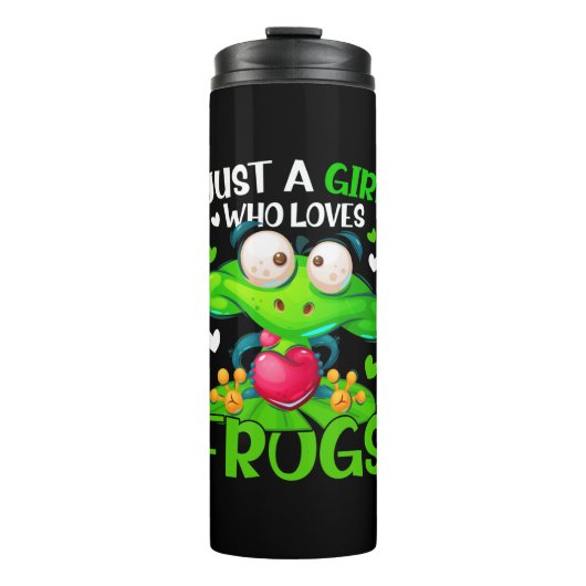 Just A Girl Who Loves Frogs Kids Girls Frog Thermosbeker (Voorkant)