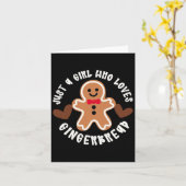 Just A Girl Who Loves Gingerbread Christmas Cookie Kaart (Gele Bloem)