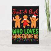 Just A Girl Who Loves Gingerbread Cookie Christmas Kaart (Voorkant)
