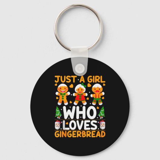 Just A Girl Who Loves Gingerbread Man Christmas Gi Sleutelhanger (Voorkant)