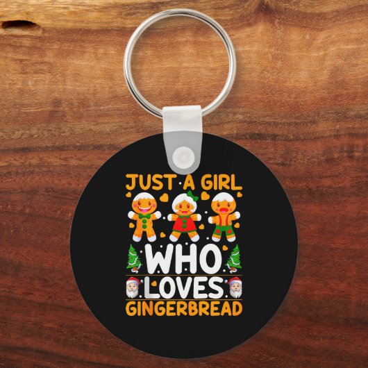 Just A Girl Who Loves Gingerbread Man Christmas Gi Sleutelhanger (Voorkant)