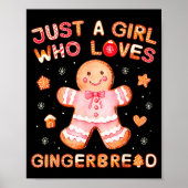Just A Girl Who Loves Gingerbread Man Funny Christ Poster (Voorkant)