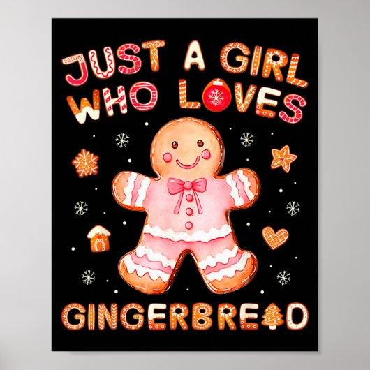 Just A Girl Who Loves Gingerbread Man Funny Christ Poster (Voorkant)