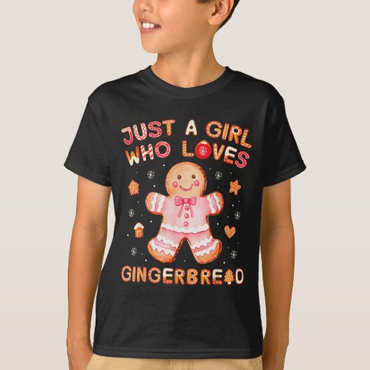Just A Girl Who Loves Gingerbread Man Funny Christ T-shirt (Voorkant)
