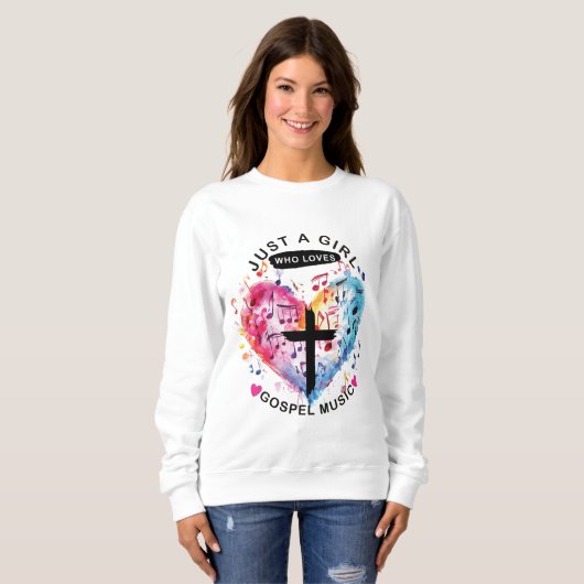 Just a Girl Who Loves Gospel Music(Heart) Shirt (Voorkant volledig)