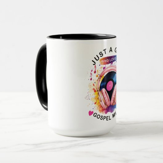 Just a girl who loves Gospel Music Mug Mok (Voorkant links)
