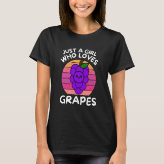Just A Girl Who Loves Grapes Cute Kids Toddler Bab T-shirt