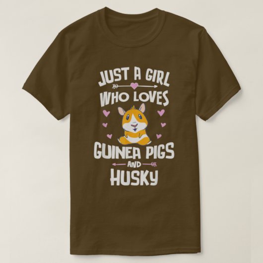 Just A Girl Who Loves Guinea Pigs And Husky  T-shirt (Design voorkant)