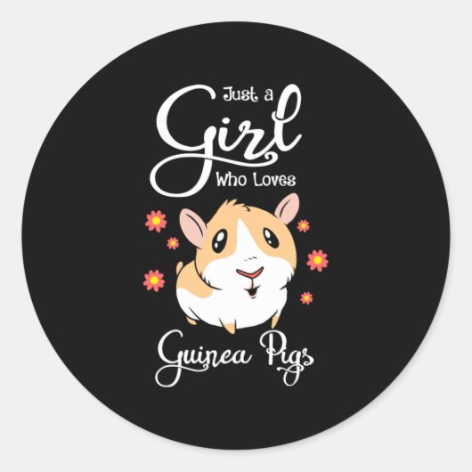 Just A Girl Who Loves Guinea Pigs Ronde Sticker (Voorkant)