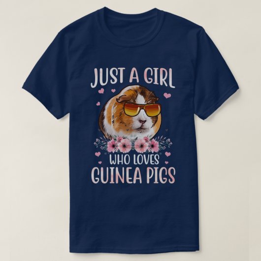Just A Girl Who Loves Guinea Pigs Shirt Cute Guine (Design voorkant)