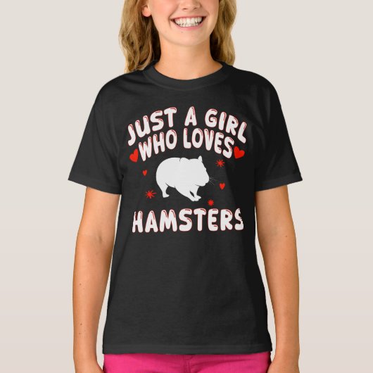 Just A Girl Who Loves Hamsters T-shirt (Voorkant)