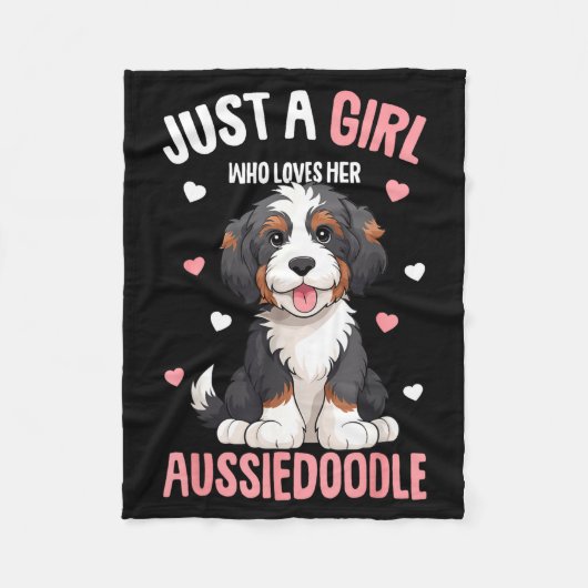 Just A Girl Who Loves Her Aussiedoodle Aussie Dood Fleece Deken (Voorkant)