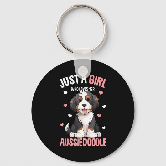 Just A Girl Who Loves Her Aussiedoodle Aussie Dood Sleutelhanger (Voorkant)