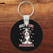 Just A Girl Who Loves Her Aussiedoodle Aussie Dood Sleutelhanger (Voorkant)