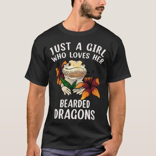 Just a Girl Who Loves her Bearded Dragons  Dragons T-shirt (Voorkant)