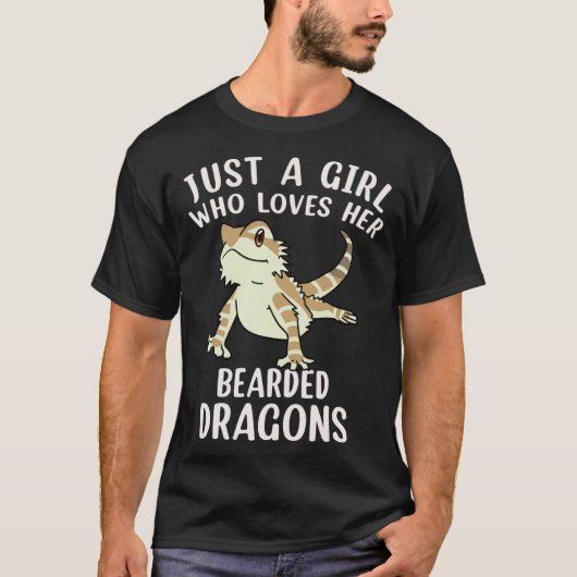 Just a Girl Who Loves her Bearded Dragons  Dragons T-shirt (Voorkant)