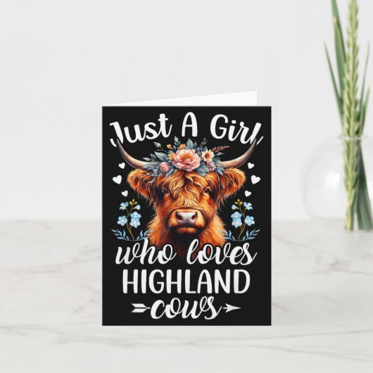 Just A Girl Who Loves Highland Cows Scottish Highl Kaart (Voorkant)