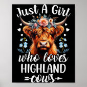 Just A Girl Who Loves Highland Cows Scottish Highl Poster (Voorkant)