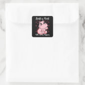 Just a Girl Who Loves Hippos Woman Cute Vierkante Sticker (Tas)