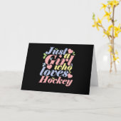 Just a Girl who loves Hockey Kaart (Gele Bloem)