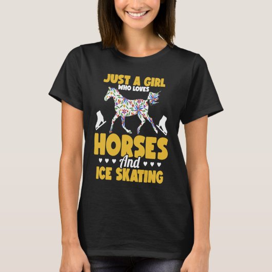 Just a girl who loves horses and ice skating Figur T-shirt (Voorkant)