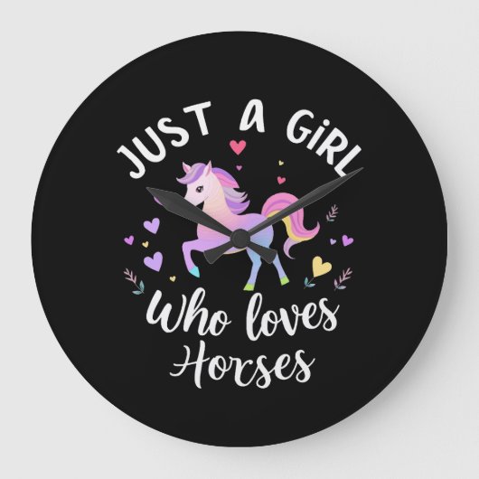 Just A Girl Who Loves Horses Grote Klok (Voorkant)