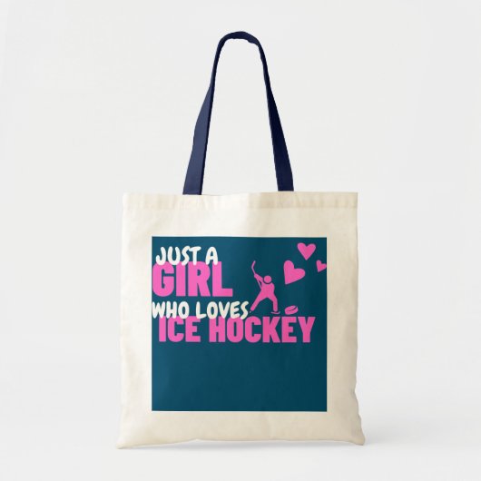 Just A Girl Who Loves Ice Hockey Tote Bag (Voorkant)