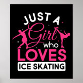 Just a Girl Who Loves Ice Skating Figure Skate Poster (Voorkant)