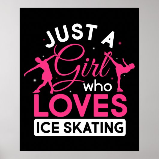 Just a Girl Who Loves Ice Skating Figure Skate Poster (Voorkant)