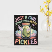 Just A Girl Who Loves Jesus And Ckles Funny Design Kaart (Gele Bloem)