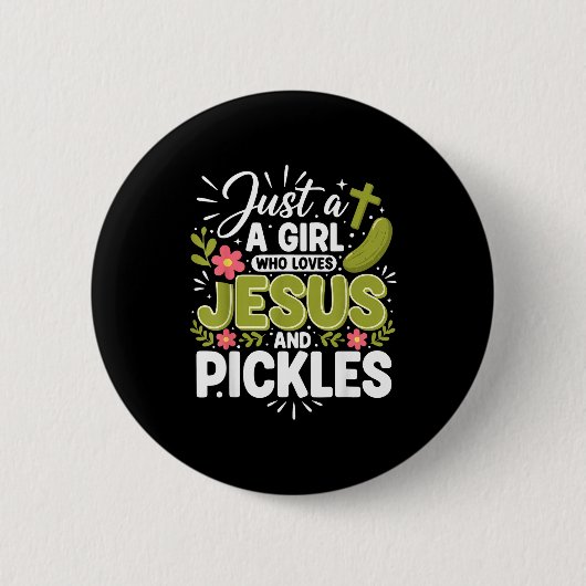 Just A Girl Who Loves Jesus And Ckles  Ronde Button 5,7 Cm (Voorkant)